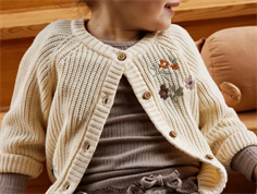 Lil Atelier birch floral embroidery knit cardigan